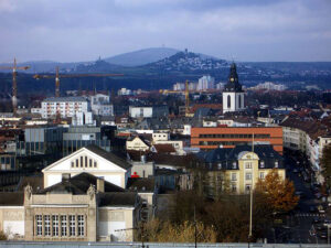 Überblick über die Stadt Gießen.